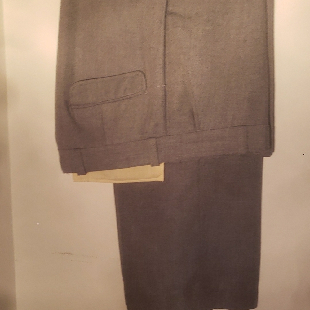 Elegant Men's Bespoke Charcoal Flannel Dress Pants Trousers 32 x 30